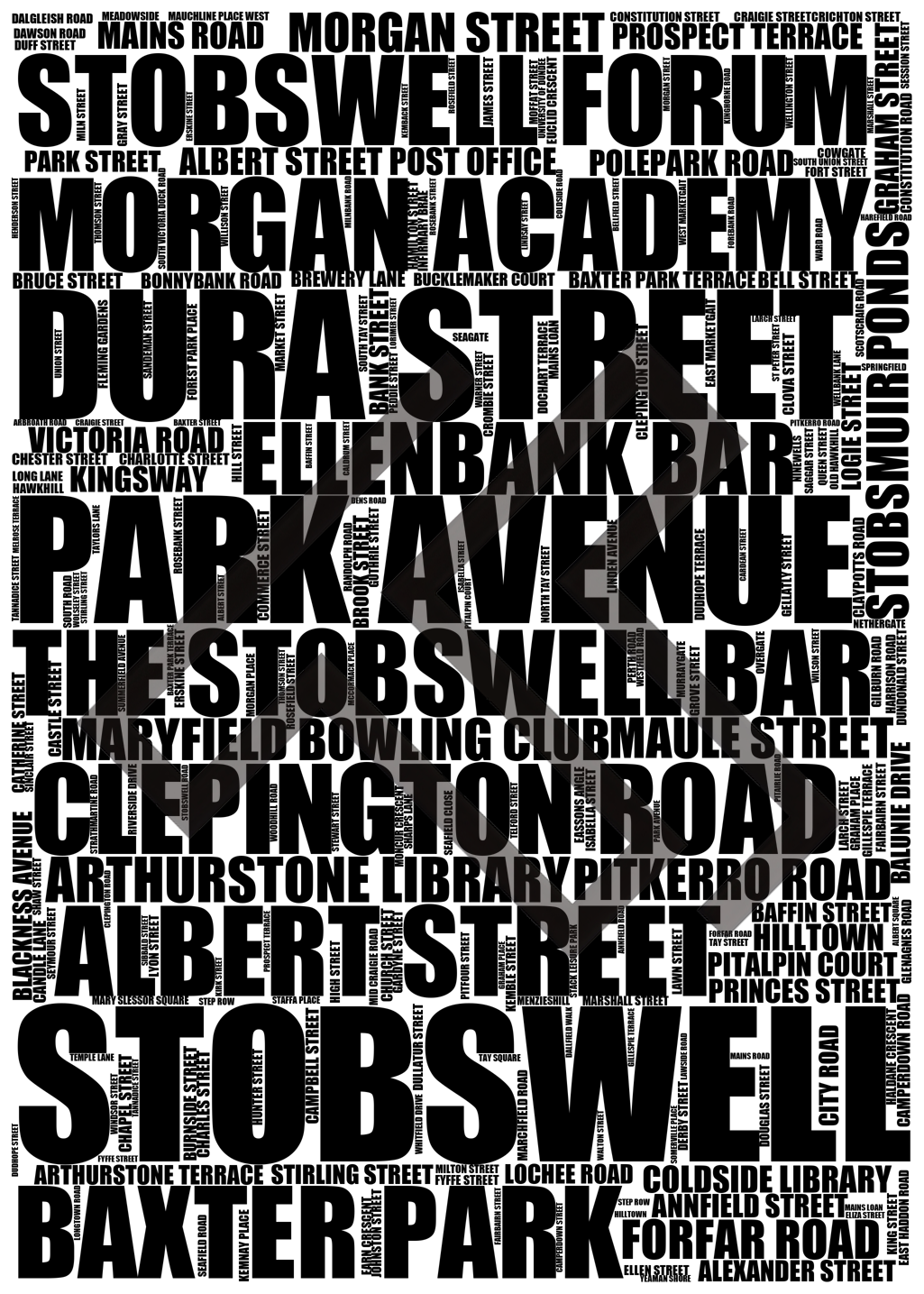 Stobswell - Premium Typographic Word Cloud Prints, Posters & Gifts