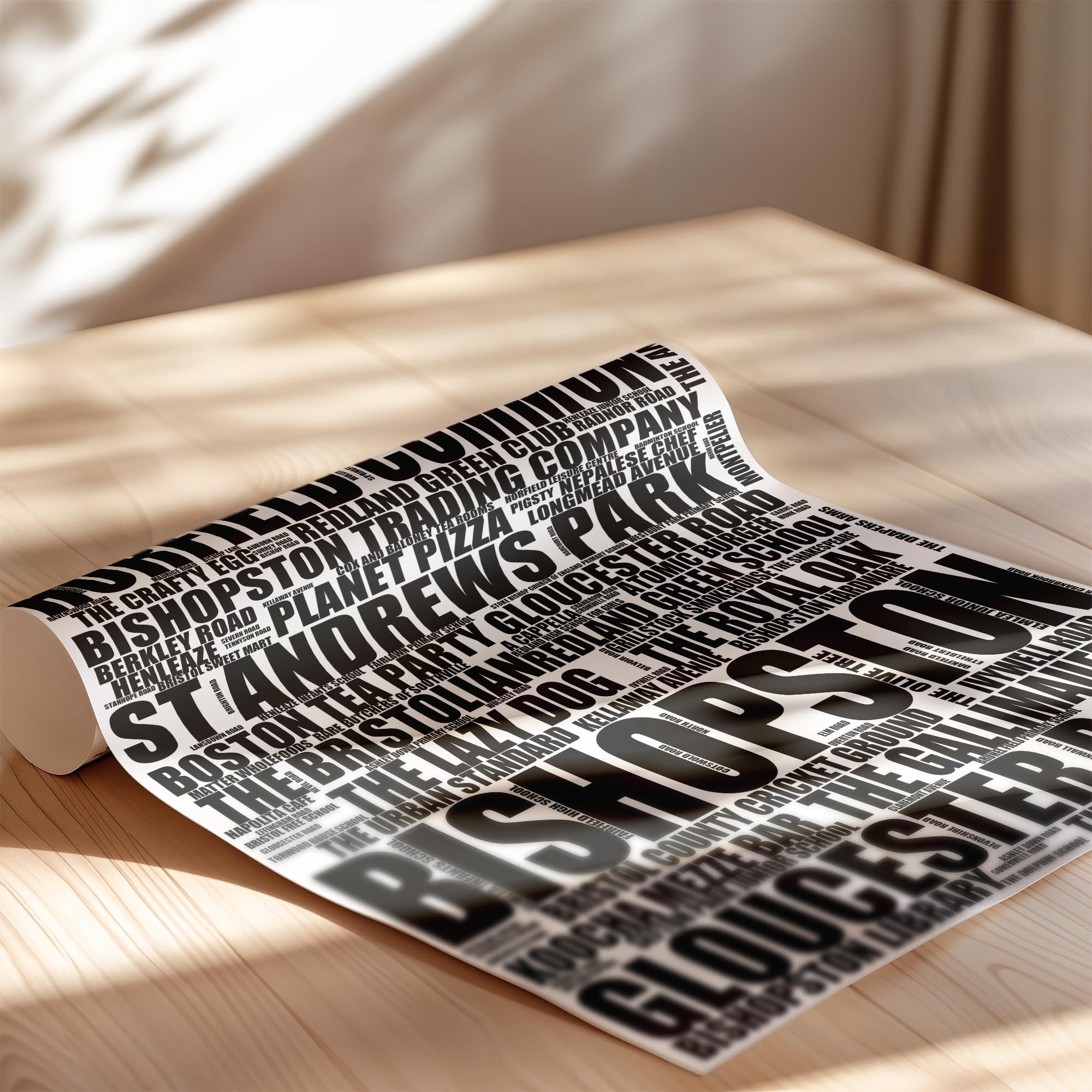 Bishopston - Premium Typographic Word Cloud Prints, Posters & Gifts
