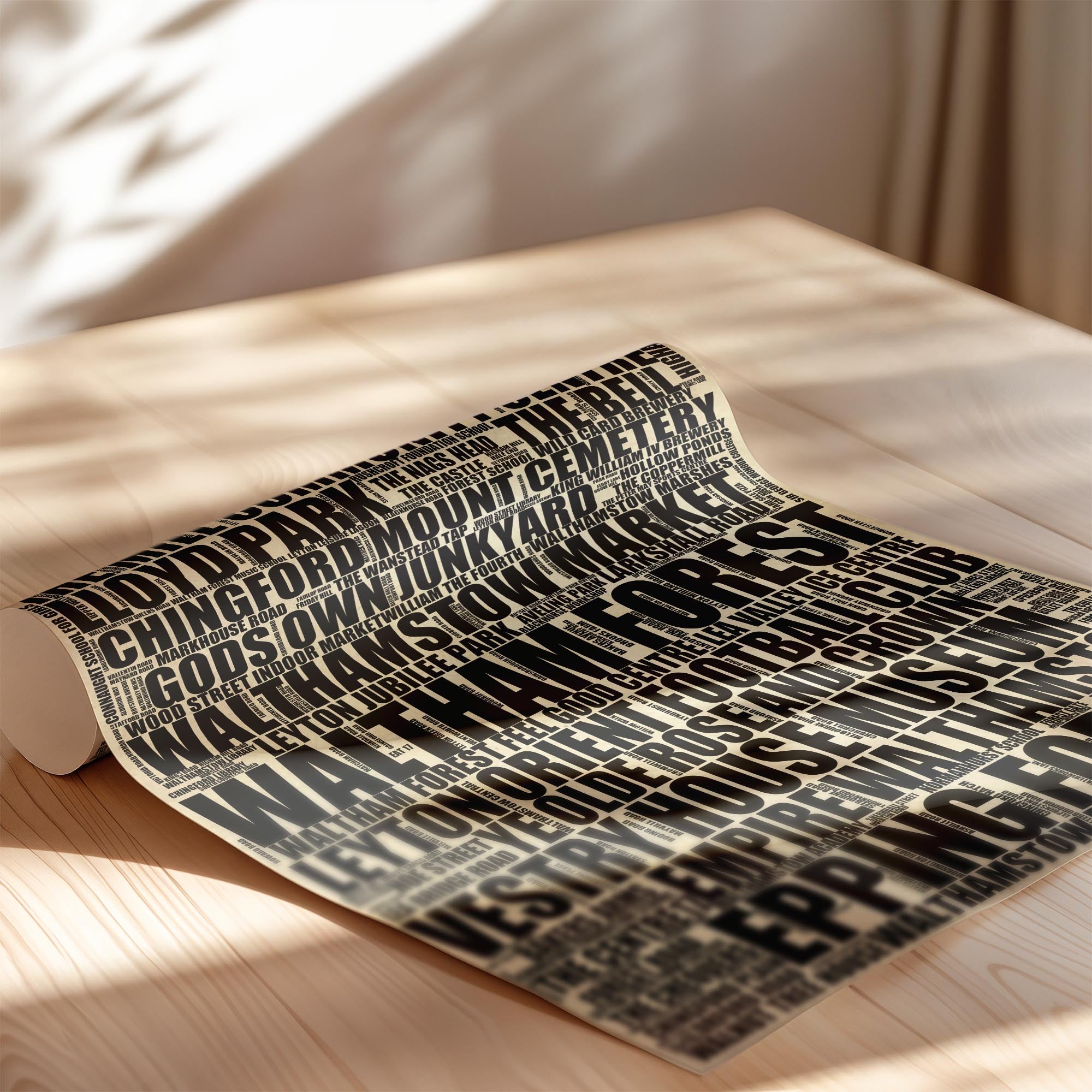 Waltham Forest - Premium Typographic Word Cloud Prints, Posters & Gifts