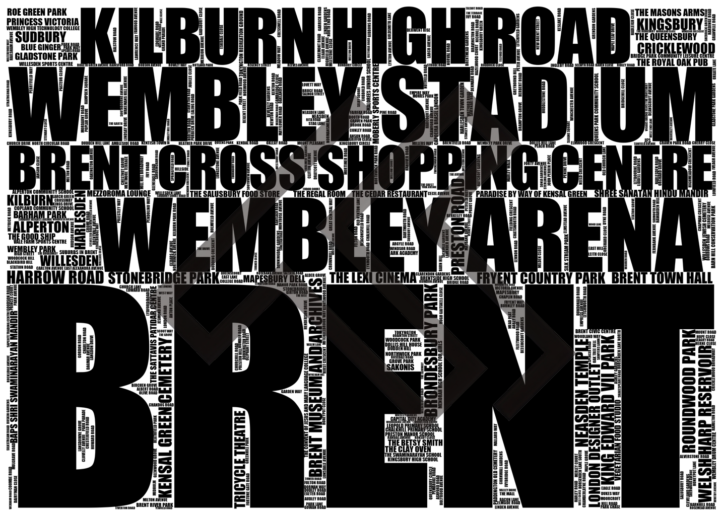 Brent - Premium Typographic Word Cloud Prints, Posters & Gifts