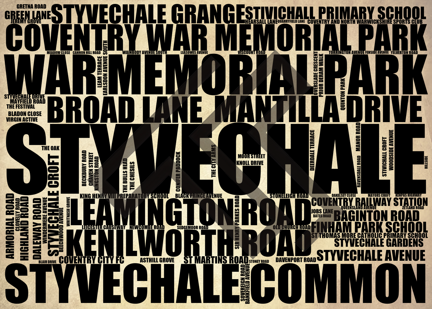 Styvechale - Premium Typographic Word Cloud Prints, Posters & Gifts