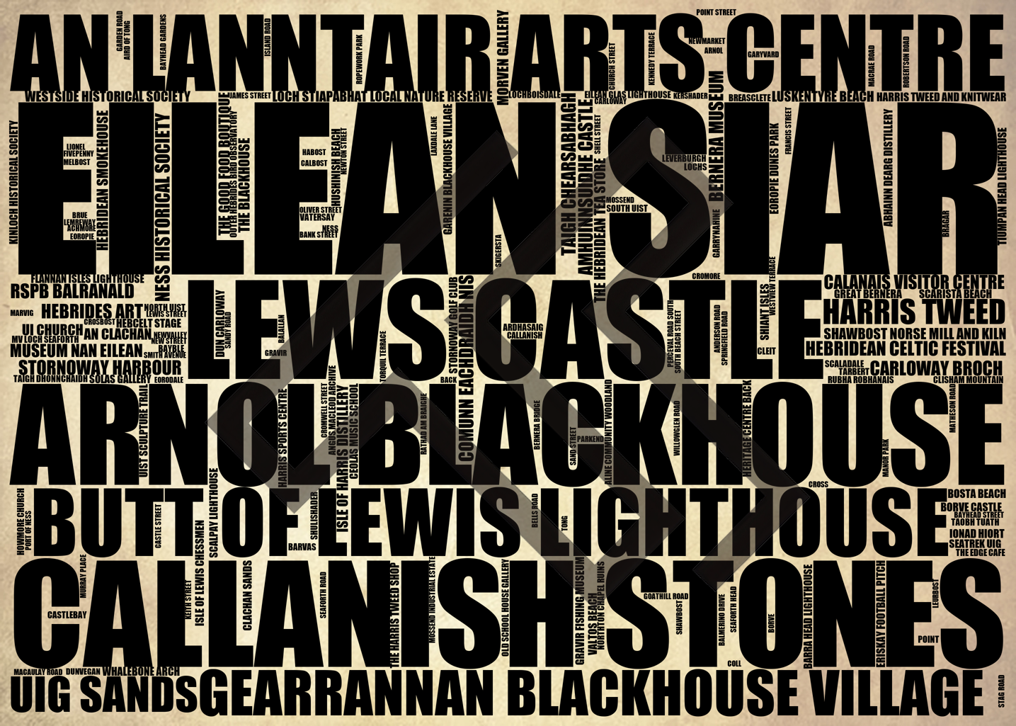 Eilean Siar - Premium Typographic Word Cloud Prints, Posters & Gifts
