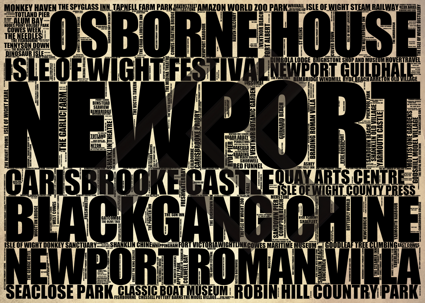 Newport - Premium Typographic Word Cloud Prints, Posters & Gifts