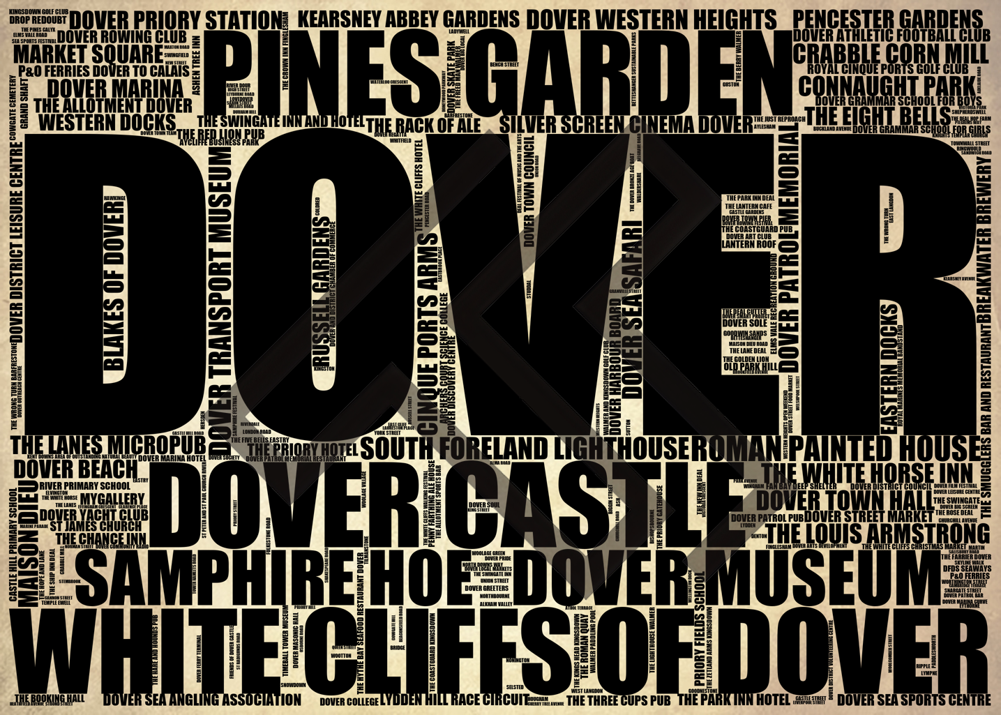 Dover - Premium Typographic Word Cloud Prints, Posters & Gifts