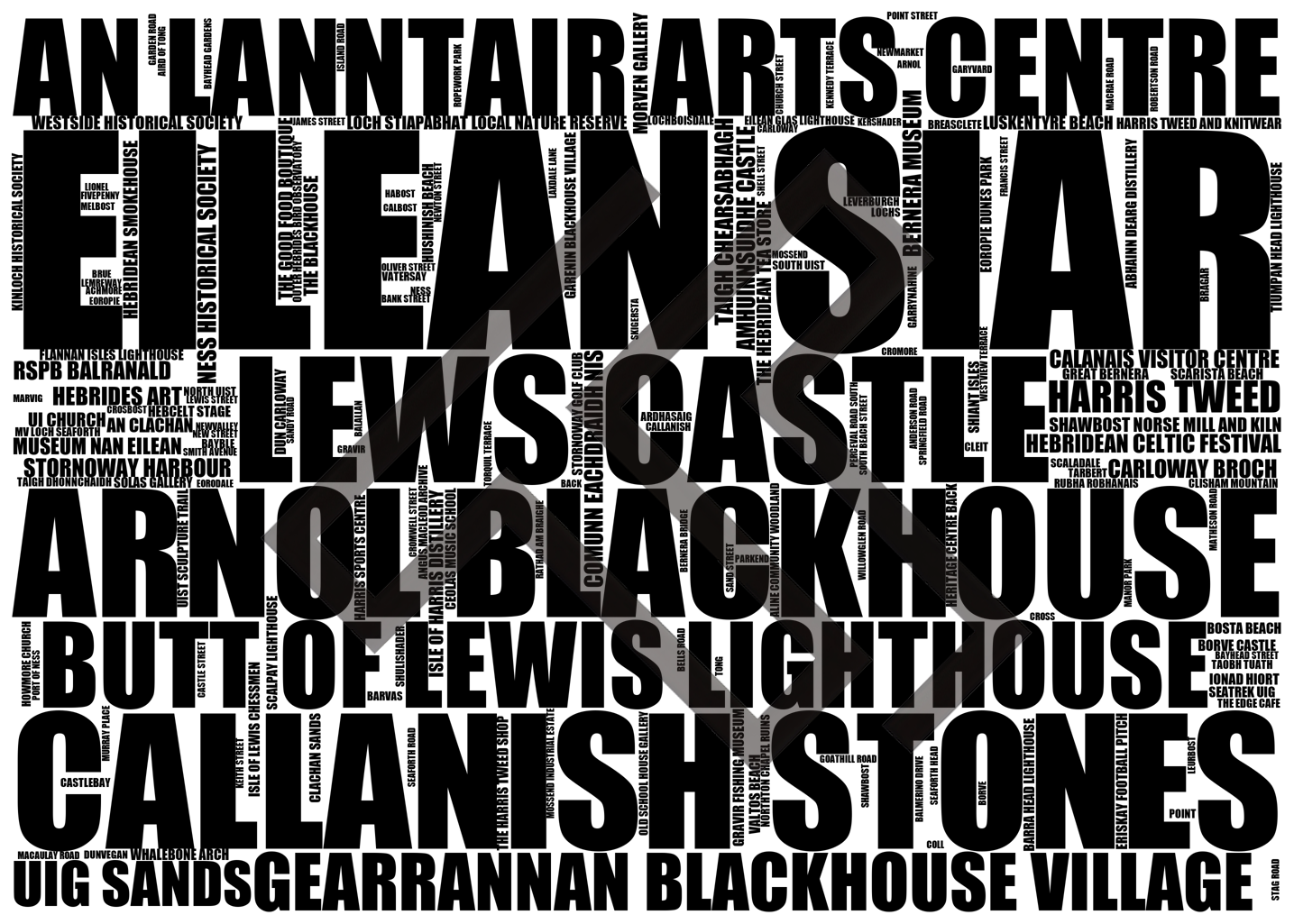 Eilean Siar - Premium Typographic Word Cloud Prints, Posters & Gifts
