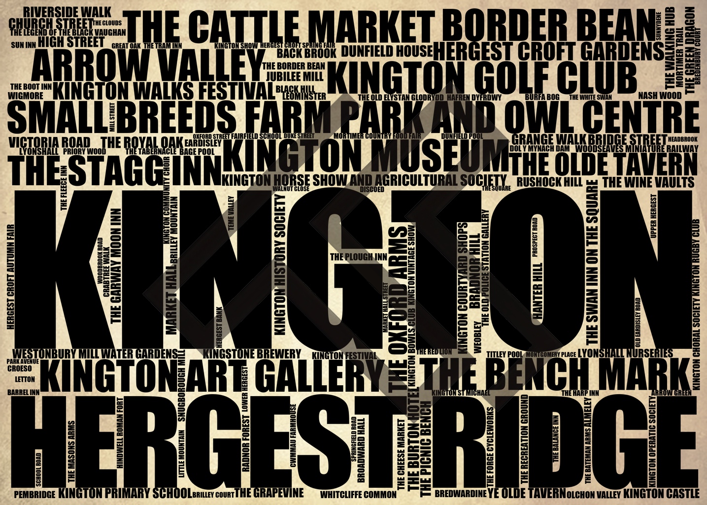 Kington - Premium Typographic Word Cloud Prints, Posters & Gifts