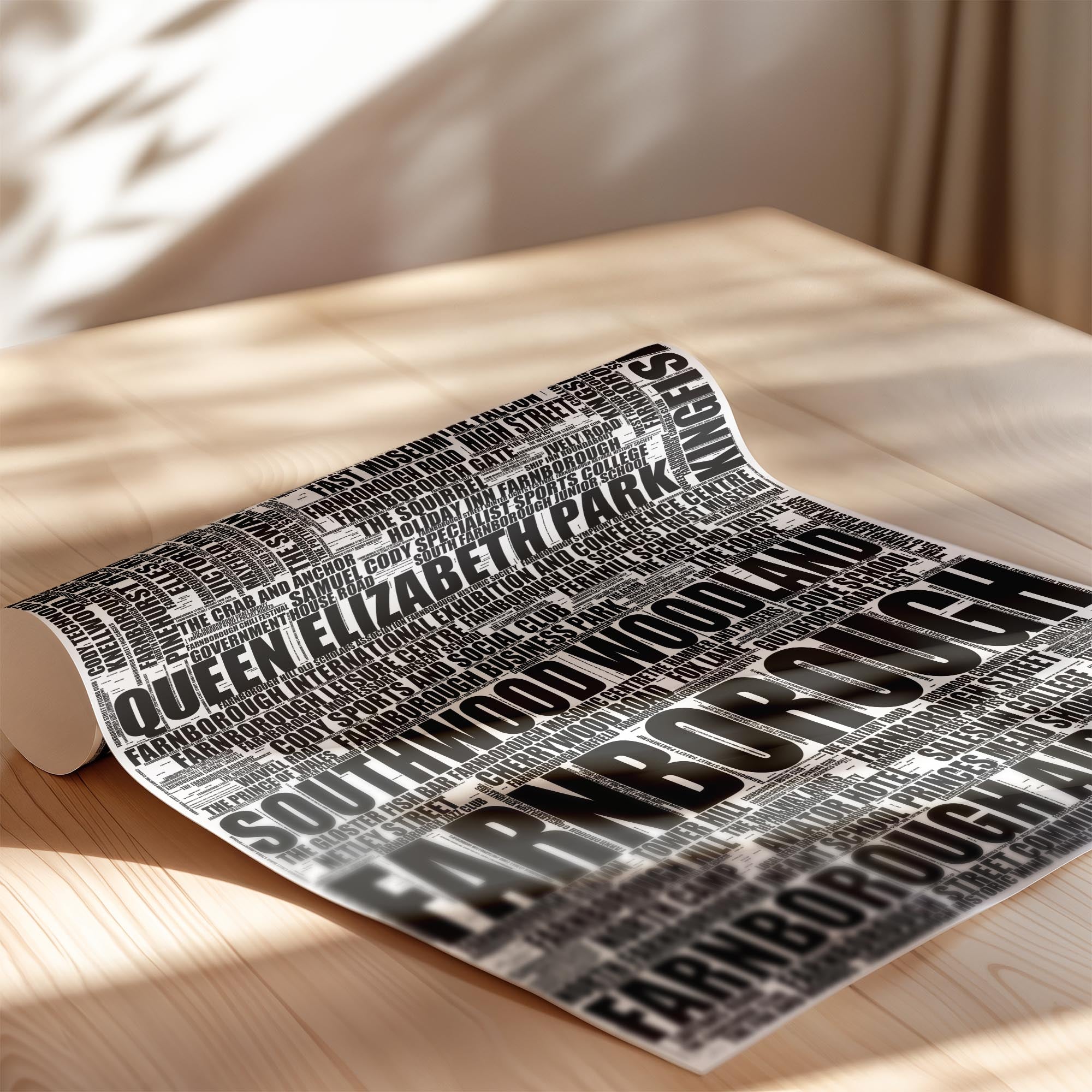 Farnborough - Premium Typographic Word Cloud Prints, Posters & Gifts