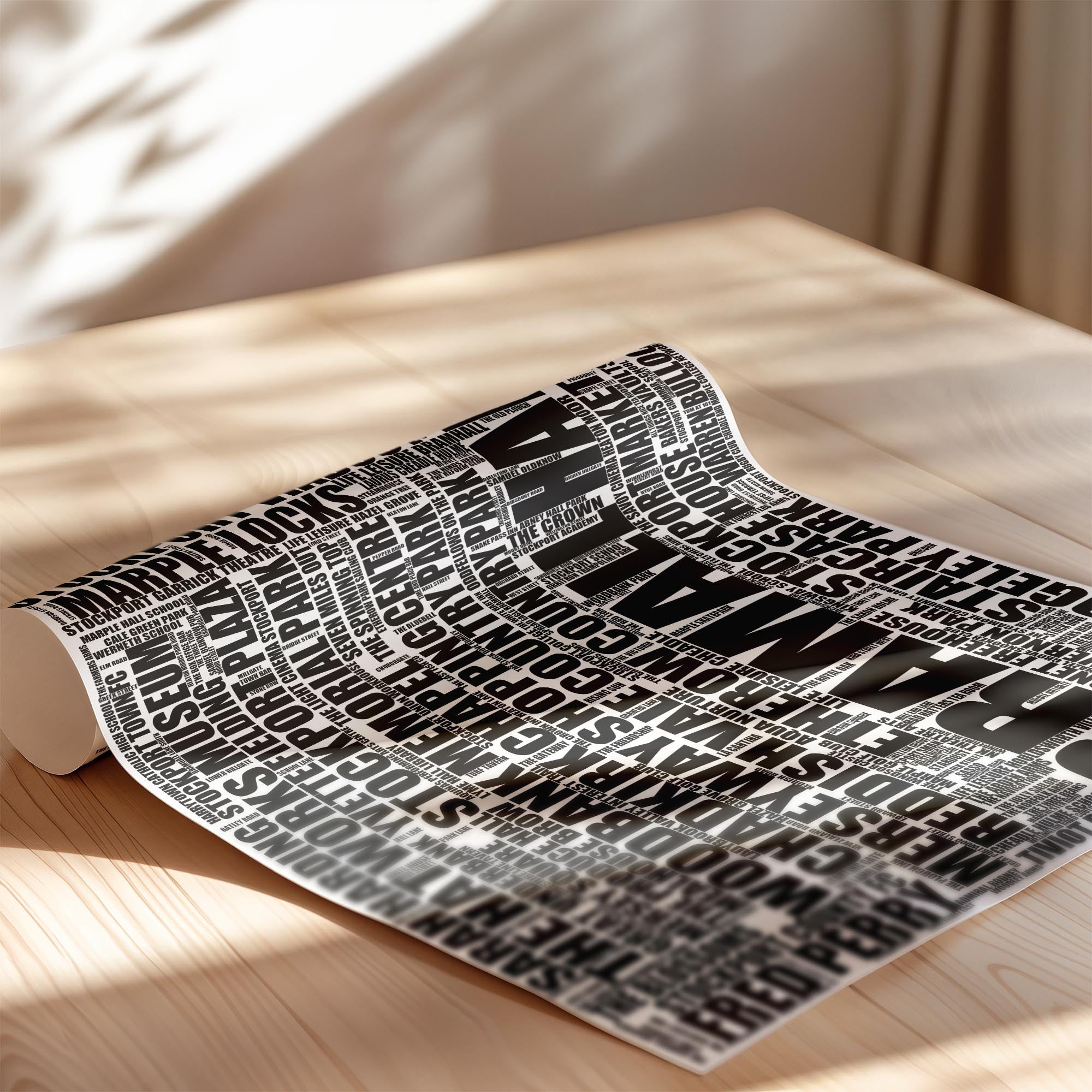 Stockport - Premium Typographic Word Cloud Prints, Posters & Gifts