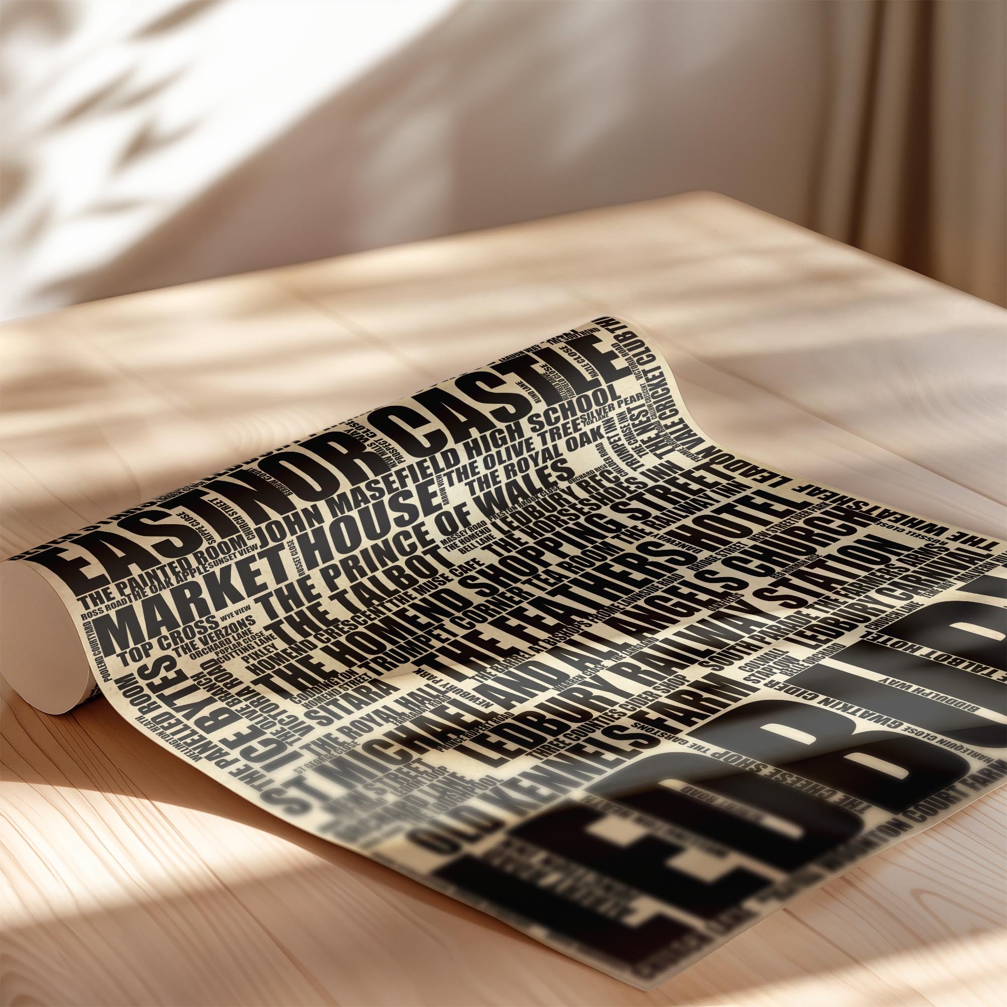 Ledbury - Premium Typographic Word Cloud Prints, Posters & Gifts