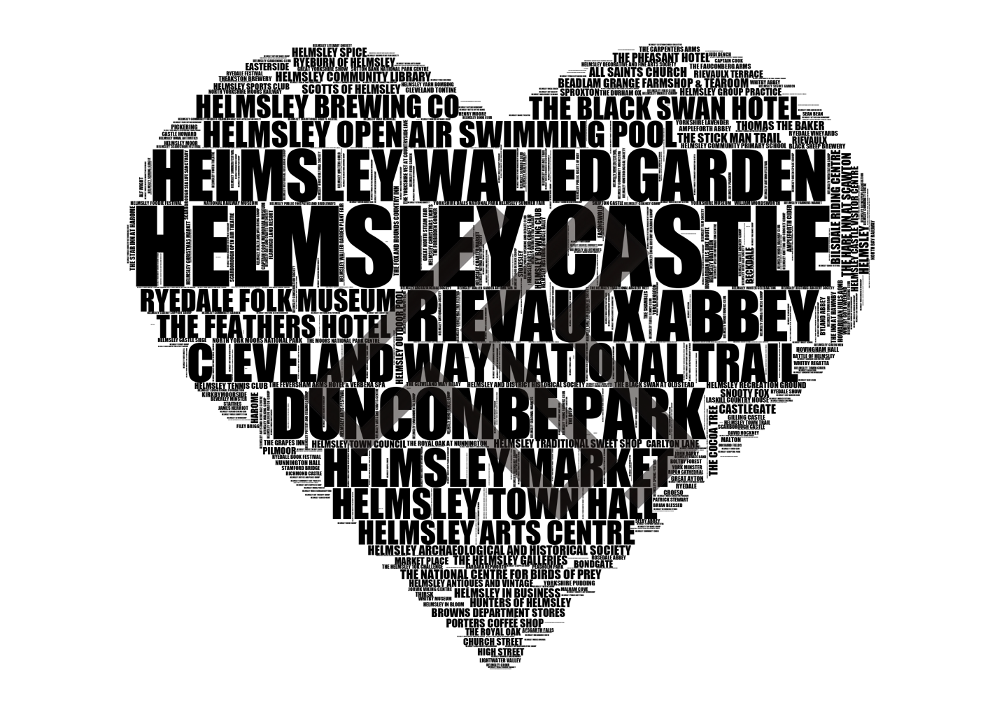 Helmsley - Premium Typographic Word Cloud Prints, Posters & Gifts