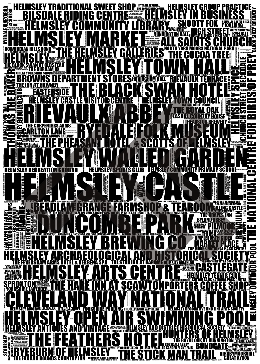 Helmsley - Premium Typographic Word Cloud Prints, Posters & Gifts