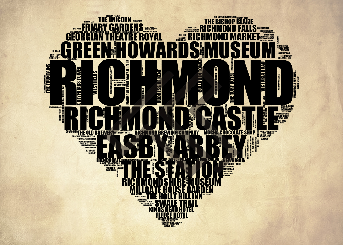 Richmond - Premium Typographic Word Cloud Prints, Posters & Gifts