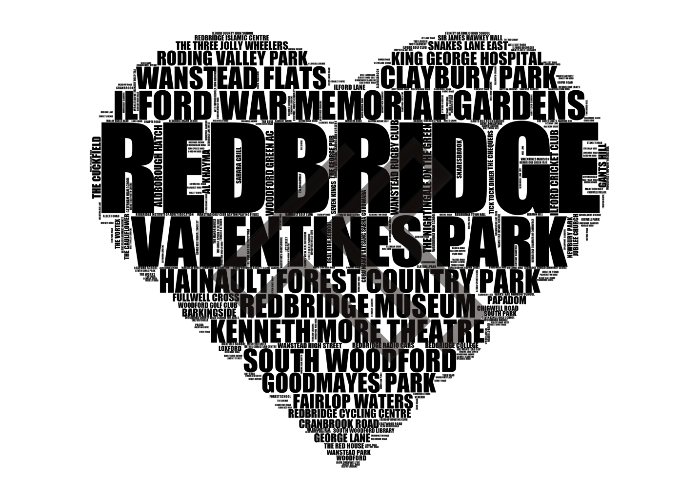 Redbridge - Premium Typographic Word Cloud Prints, Posters & Gifts