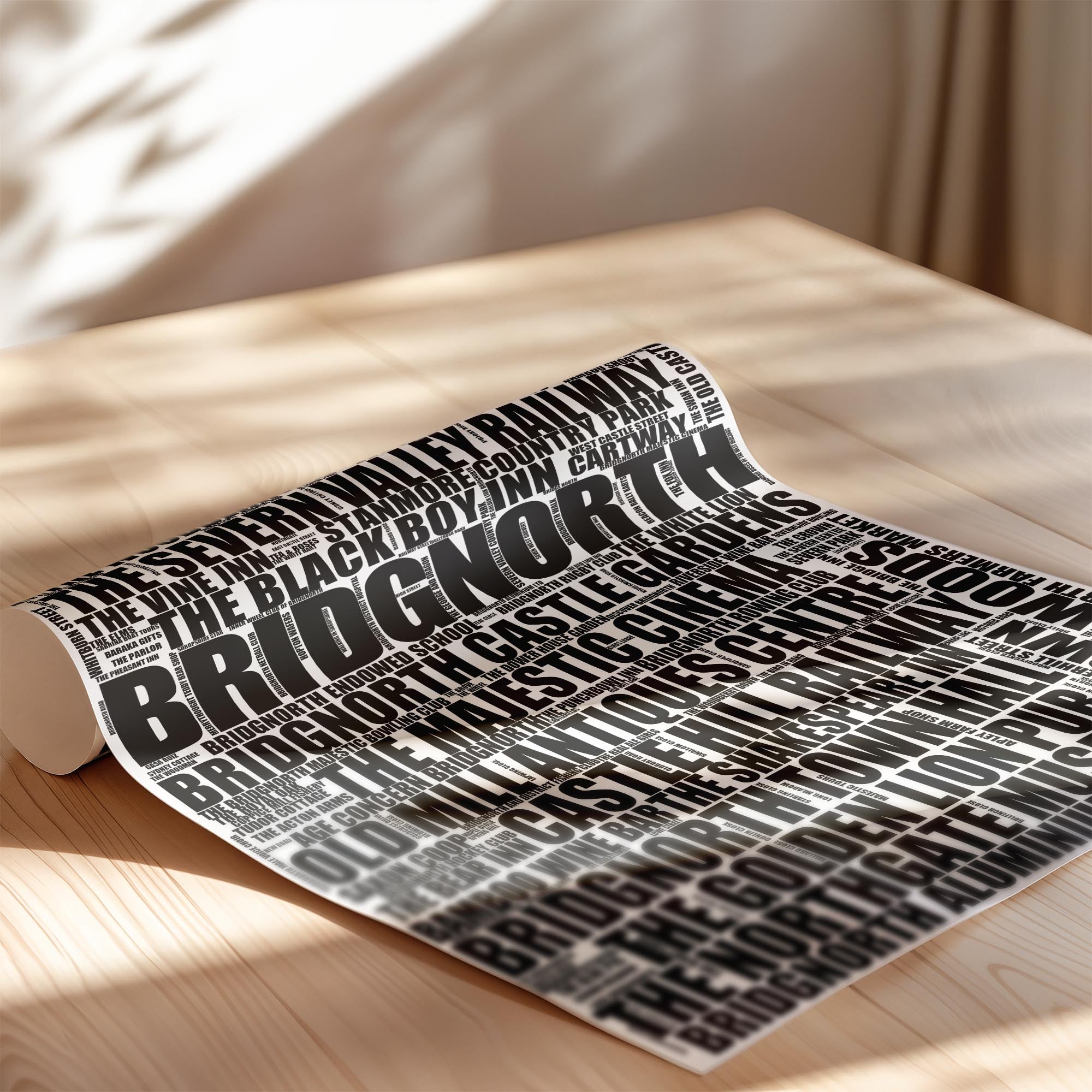 Bridgnorth - Premium Typographic Word Cloud Prints, Posters & Gifts