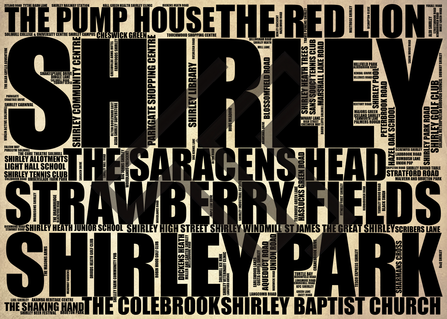 Shirley - Premium Typographic Word Cloud Prints, Posters & Gifts