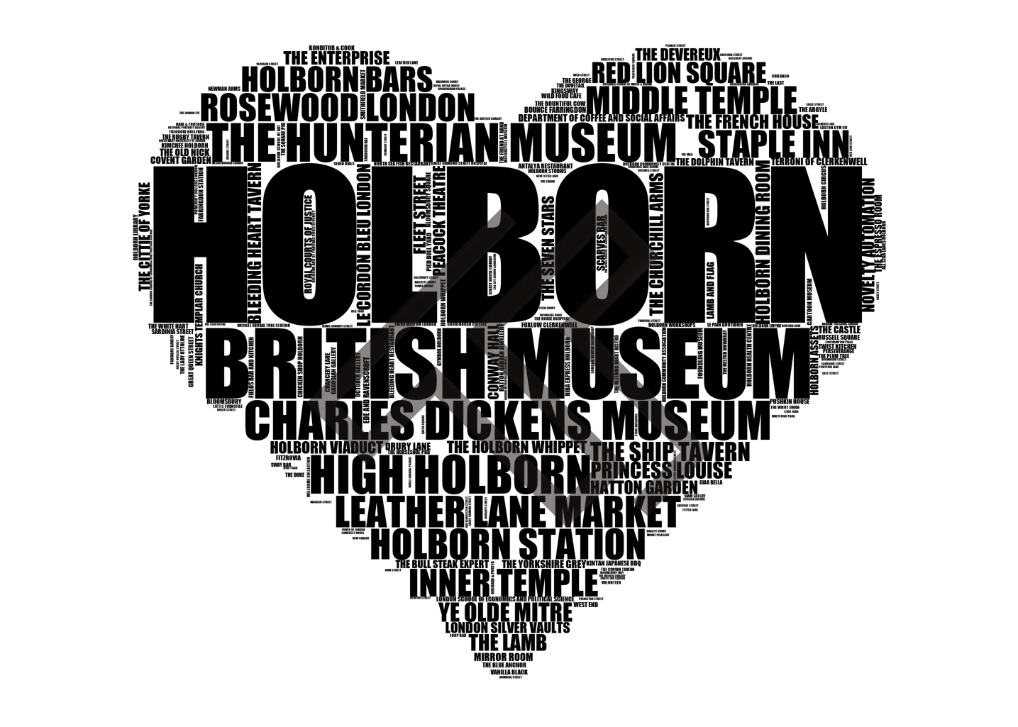 Holborn - Premium Typographic Word Cloud Prints, Posters & Gifts