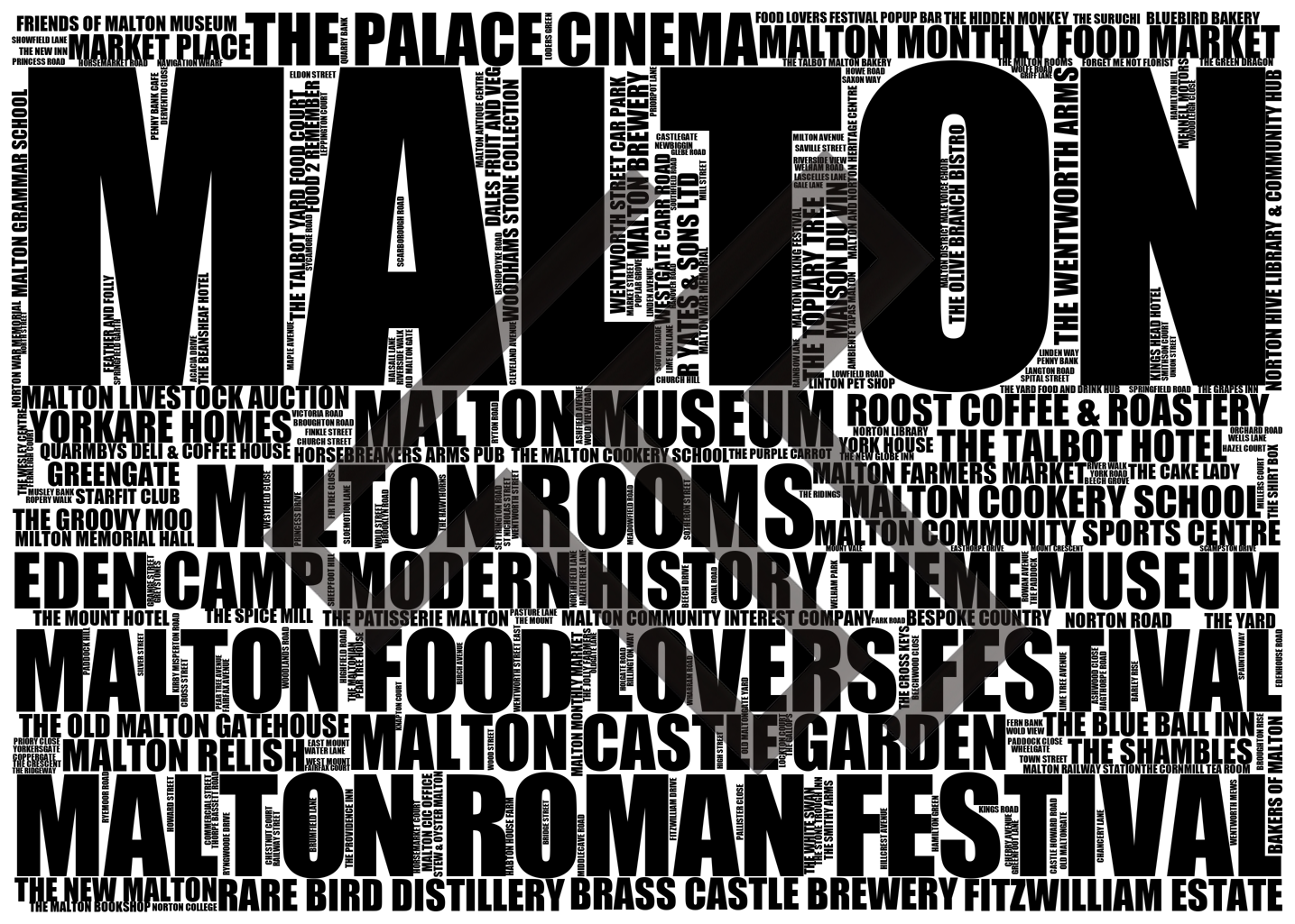 Malton - Premium Typographic Word Cloud Prints, Posters & Gifts