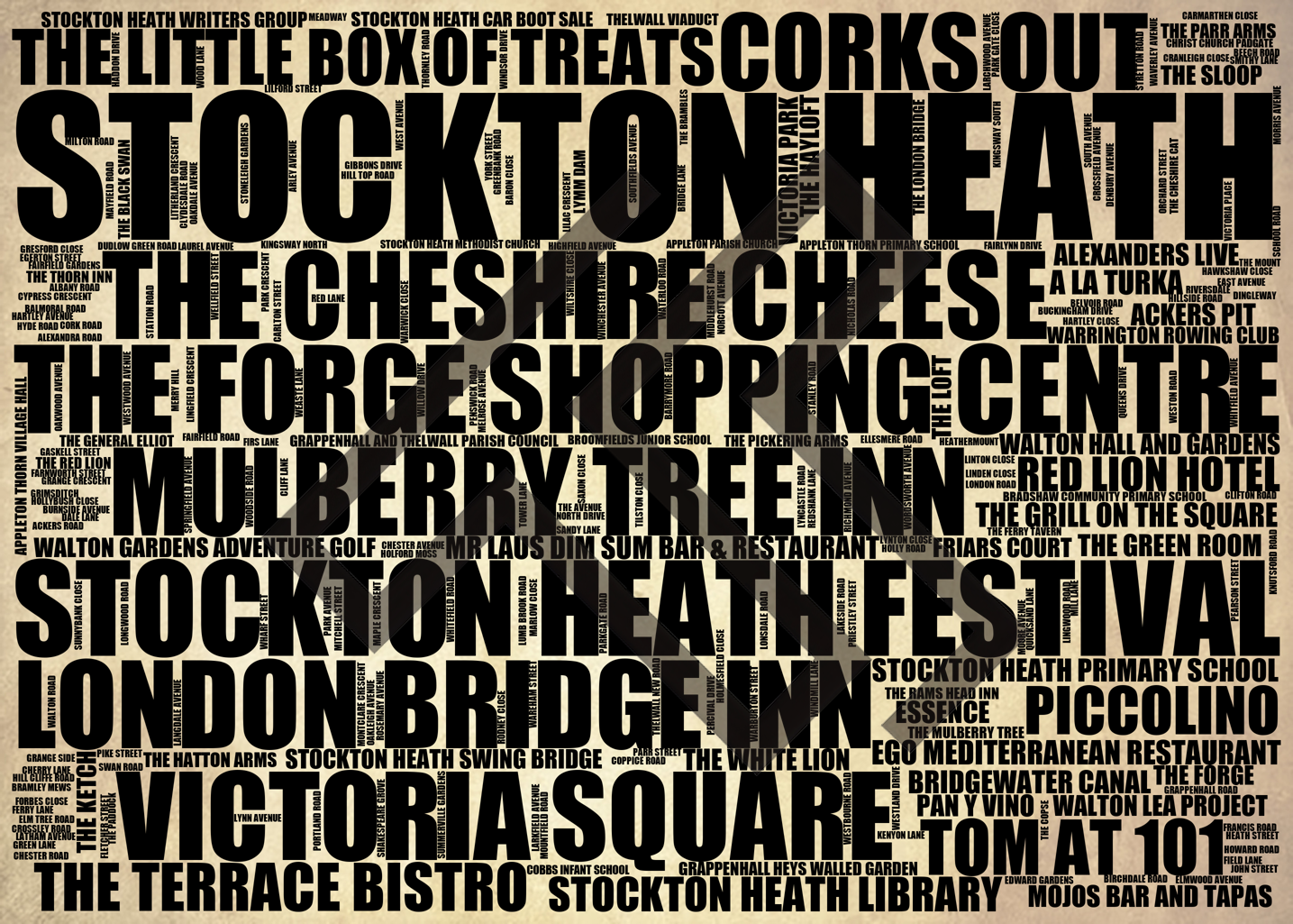 Stockton Heath - Premium Typographic Word Cloud Prints, Posters & Gifts