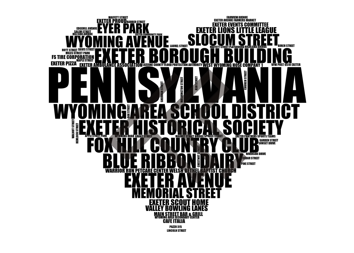 Pennsylvania - Premium Typographic Word Cloud Prints, Posters & Gifts