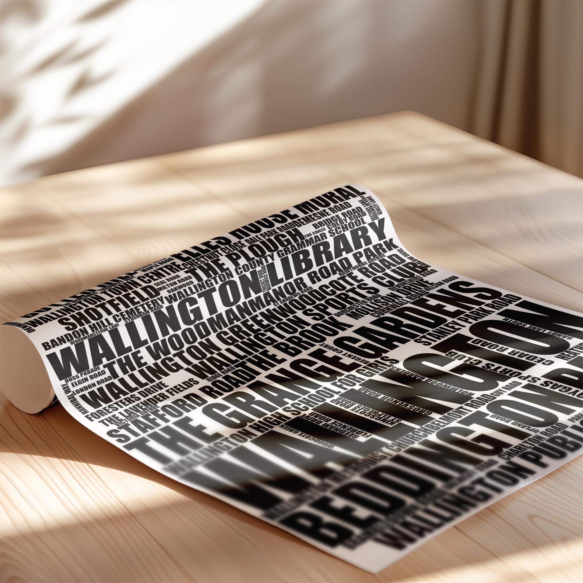 Wallington - Premium Typographic Word Cloud Prints, Posters & Gifts