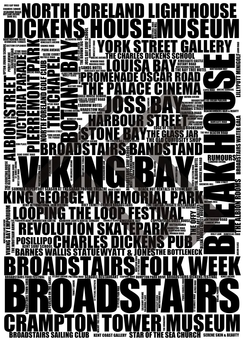 Broadstairs - Premium Typographic Word Cloud Prints, Posters & Gifts