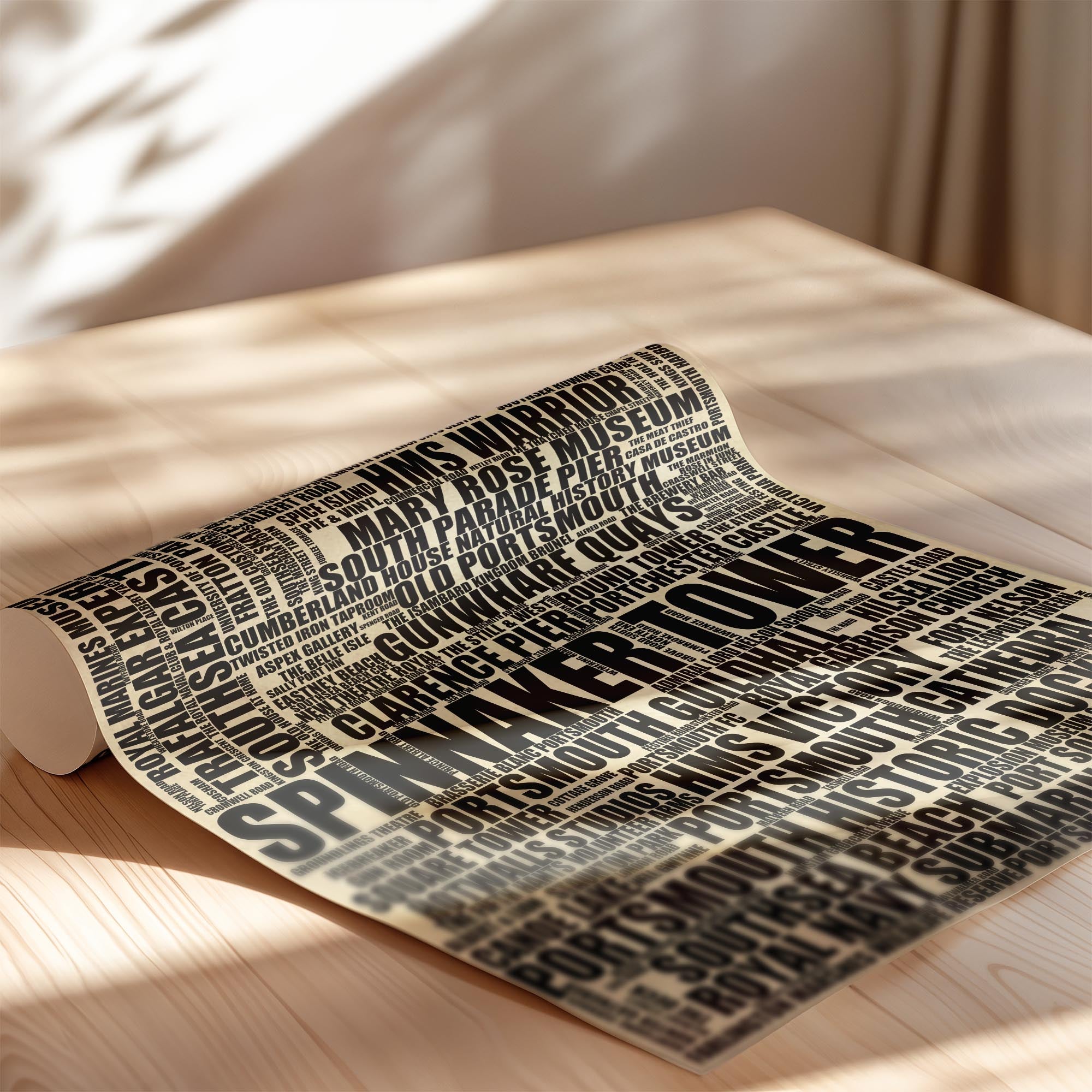 Portsmouth - Premium Typographic Word Cloud Prints, Posters & Gifts