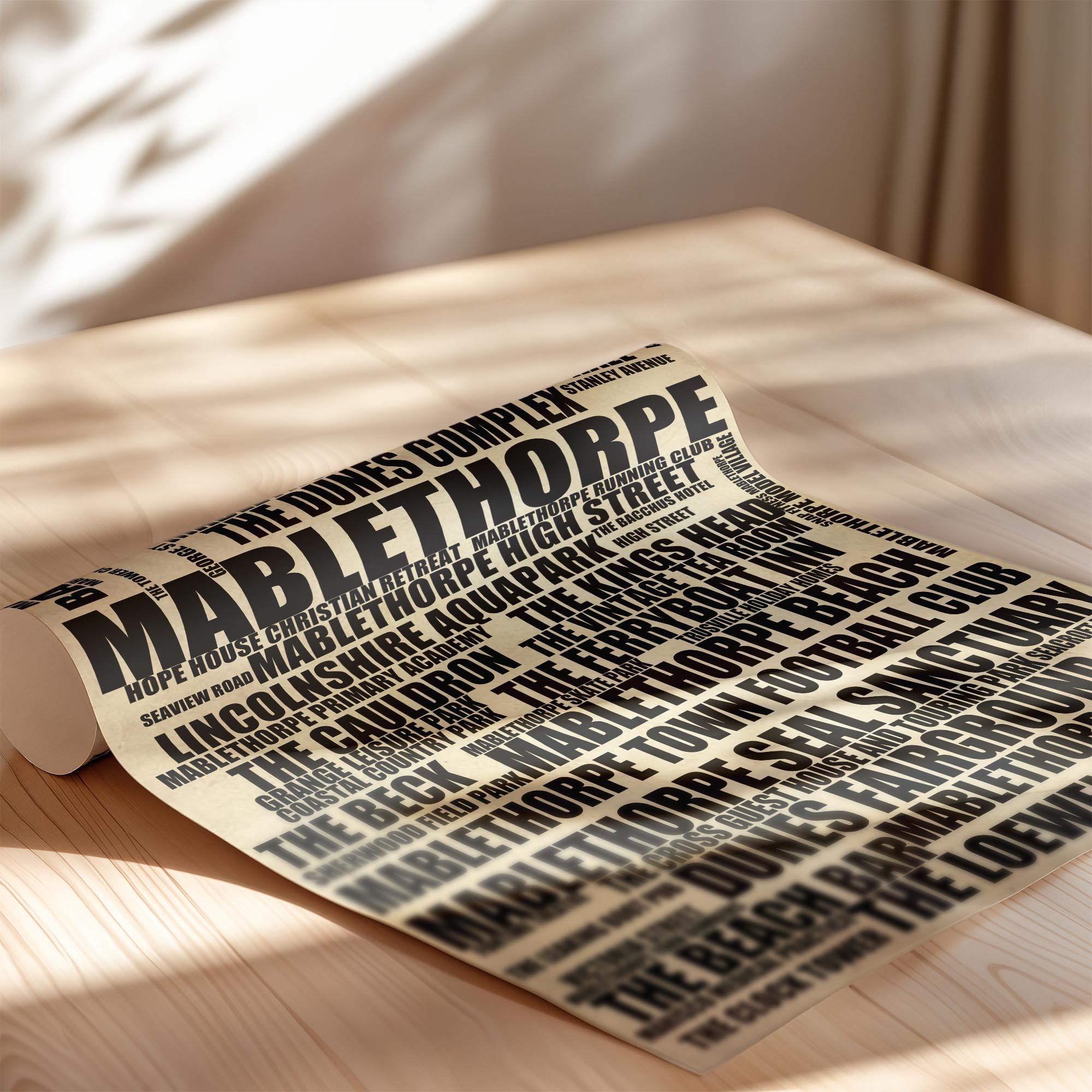 Mablethorpe - Premium Typographic Word Cloud Prints, Posters & Gifts