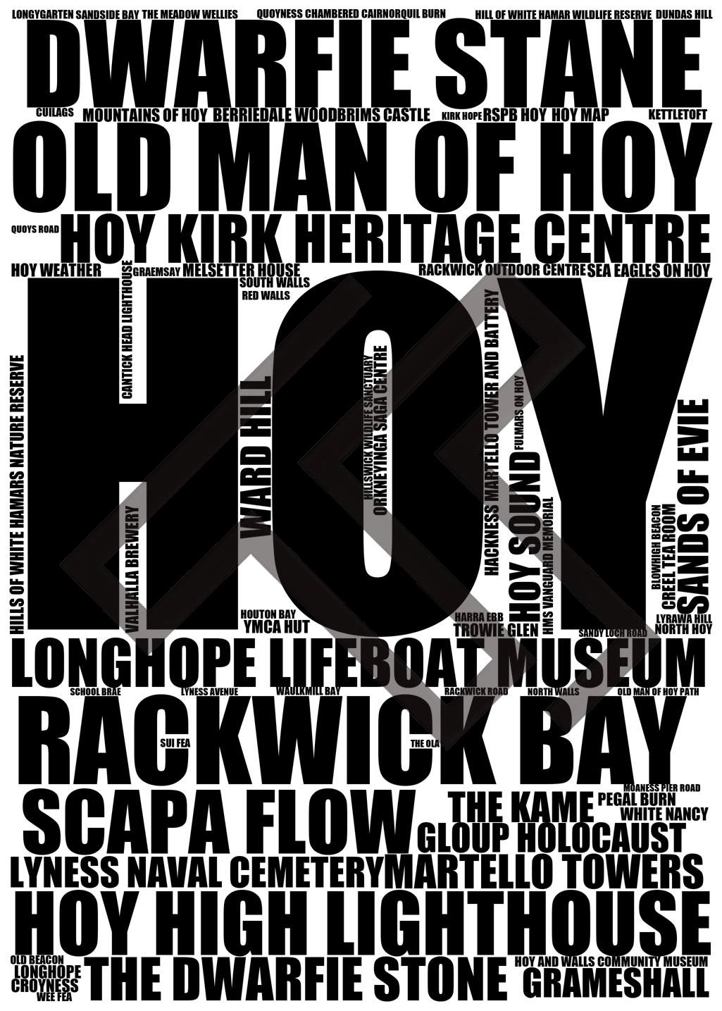 Hoy - Premium Typographic Word Cloud Prints, Posters & Gifts