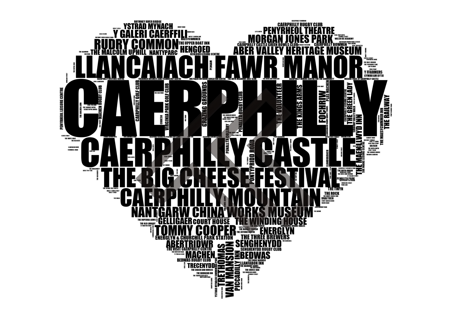 Caerphilly - Premium Typographic Word Cloud Prints, Posters & Gifts