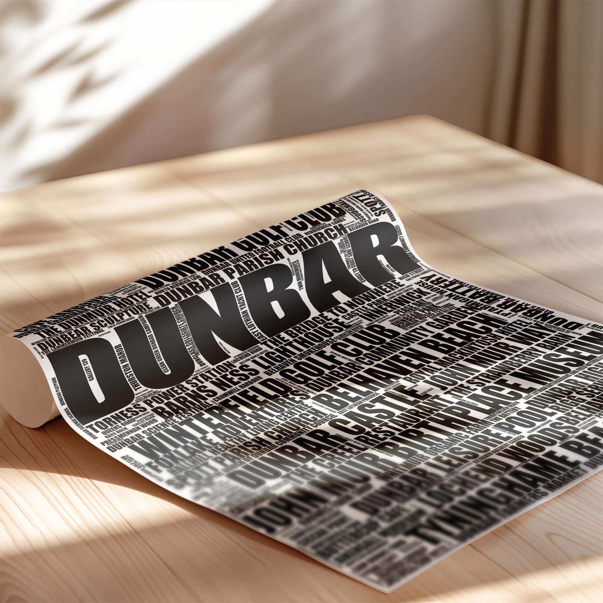 Dunbar - Premium Typographic Word Cloud Prints, Posters & Gifts