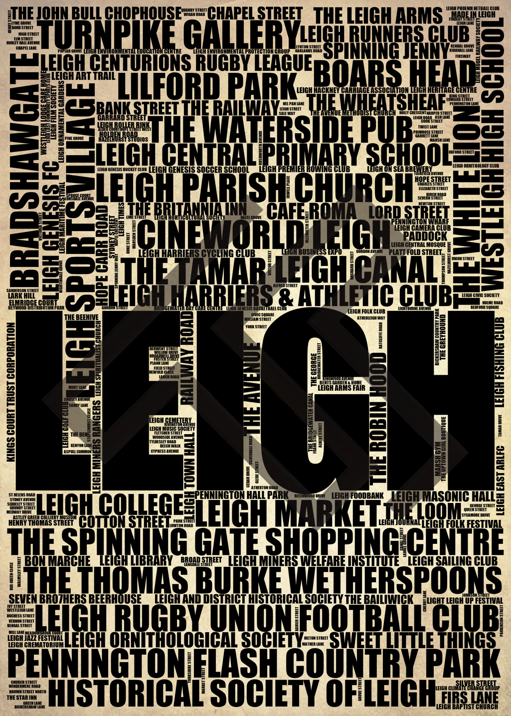 Leigh - Premium Typographic Word Cloud Prints, Posters & Gifts