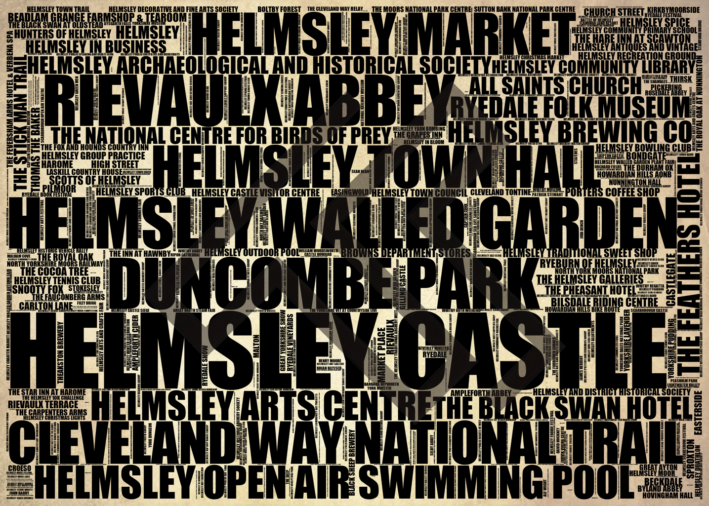 Helmsley - Premium Typographic Word Cloud Prints, Posters & Gifts