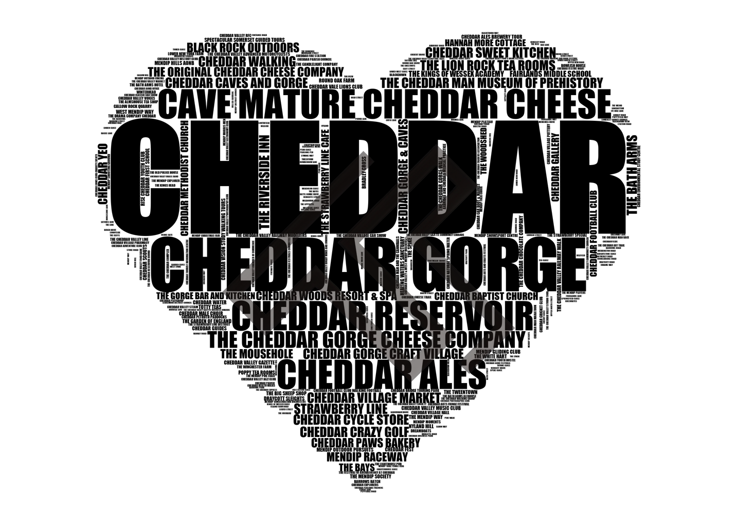 Cheddar - Premium Typographic Word Cloud Prints, Posters & Gifts