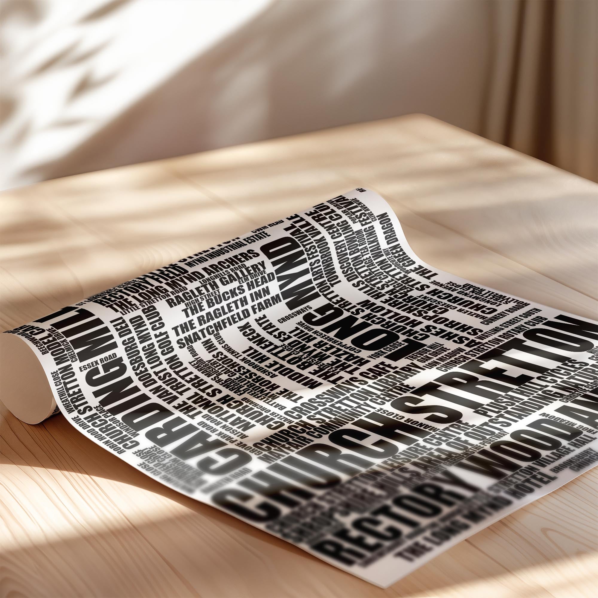 Church Stretton - Premium Typographic Word Cloud Prints, Posters & Gifts