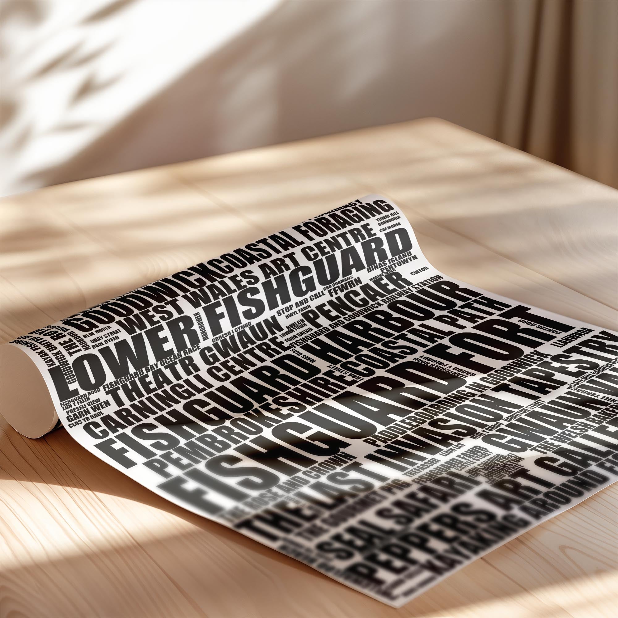 Fishguard - Premium Typographic Word Cloud Prints, Posters & Gifts