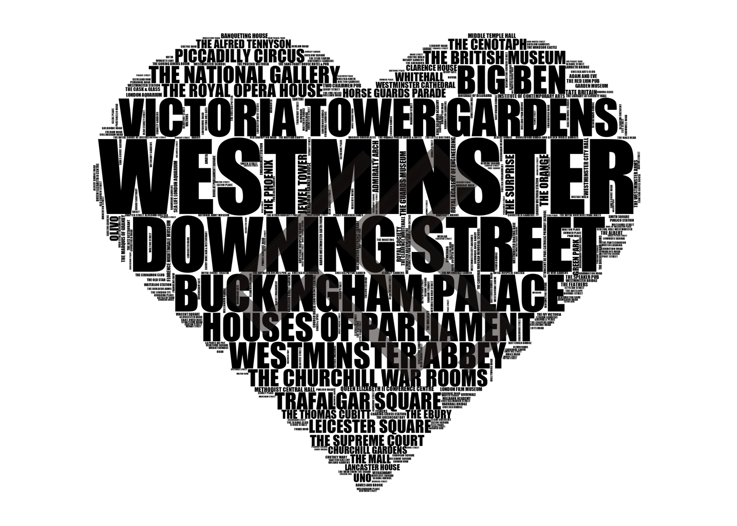 Westminster - Premium Typographic Word Cloud Prints, Posters & Gifts