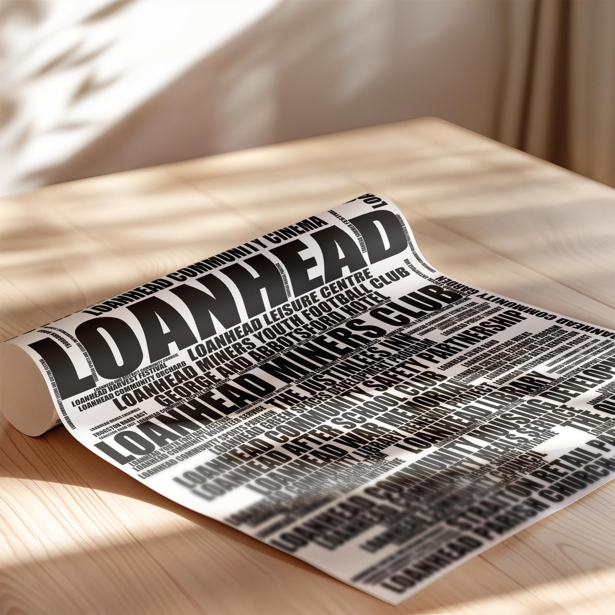 Loanhead - Premium Typographic Word Cloud Prints, Posters & Gifts