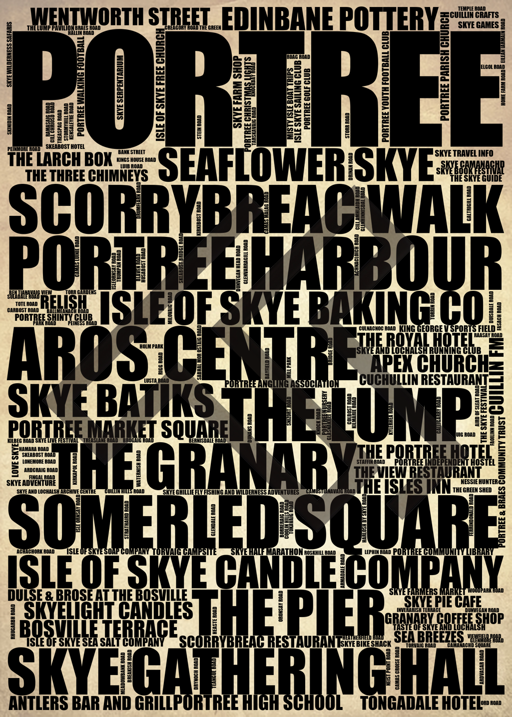 Portree - Premium Typographic Word Cloud Prints, Posters & Gifts