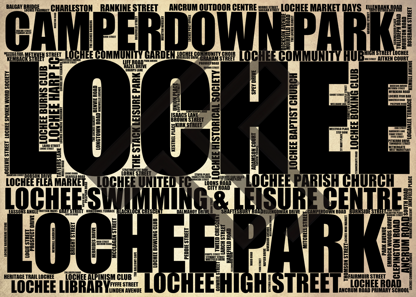 Lochee - Premium Typographic Word Cloud Prints, Posters & Gifts