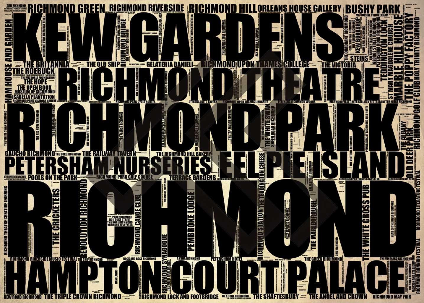 Richmond - Premium Typographic Word Cloud Prints, Posters & Gifts