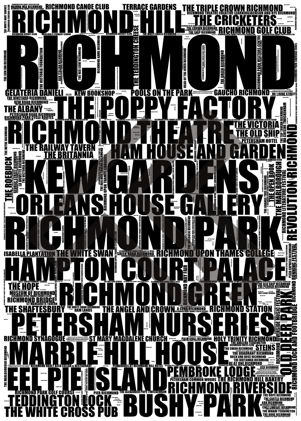 Richmond - Premium Typographic Word Cloud Prints, Posters & Gifts