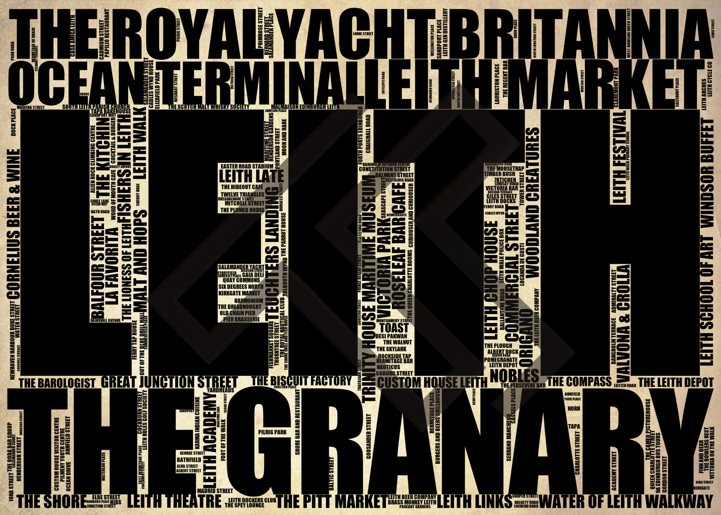 Leith - Premium Typographic Word Cloud Prints, Posters & Gifts