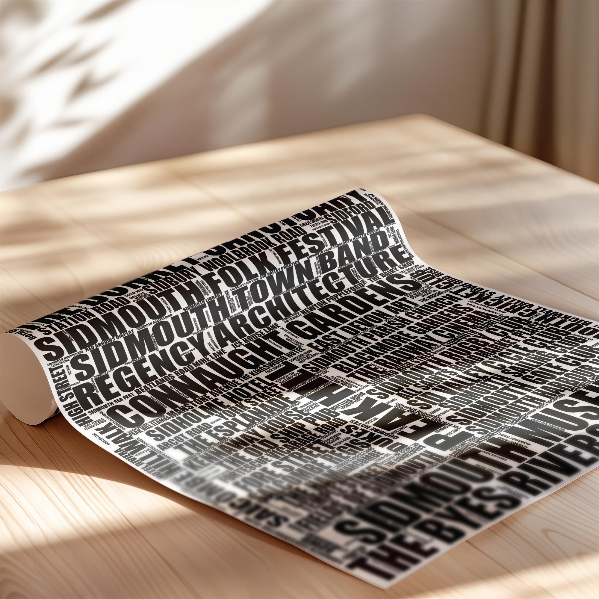Sidmouth - Premium Typographic Word Cloud Prints, Posters & Gifts