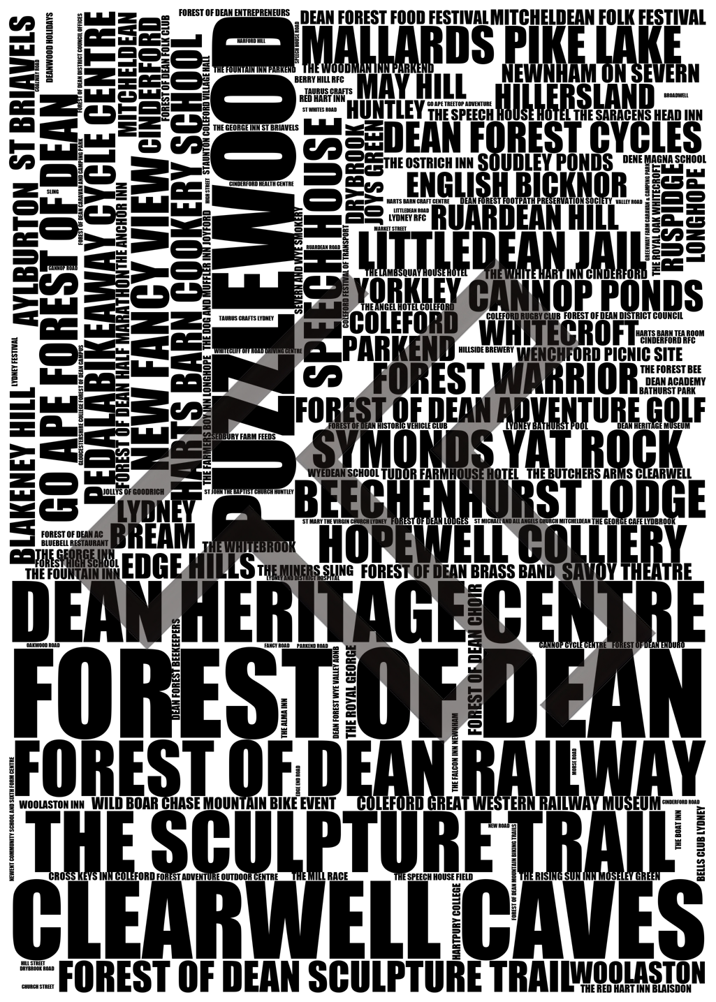 Forest of Dean - Premium Typographic Word Cloud Prints, Posters & Gifts
