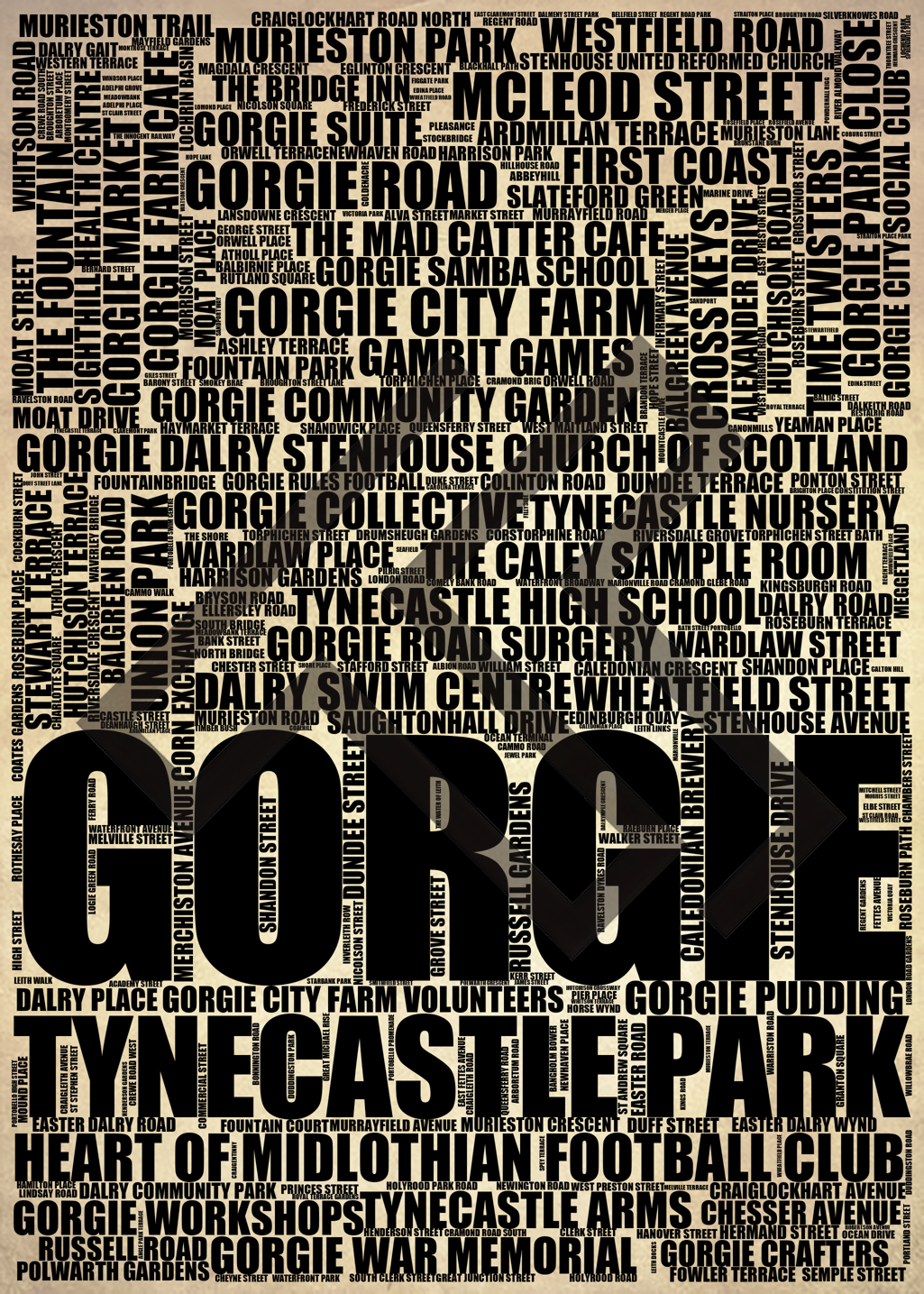 Gorgie - Premium Typographic Word Cloud Prints, Posters & Gifts