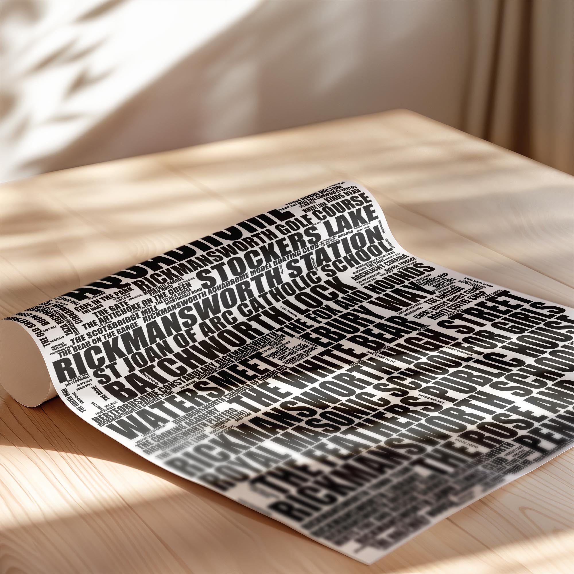 Rickmansworth - Premium Typographic Word Cloud Prints, Posters & Gifts