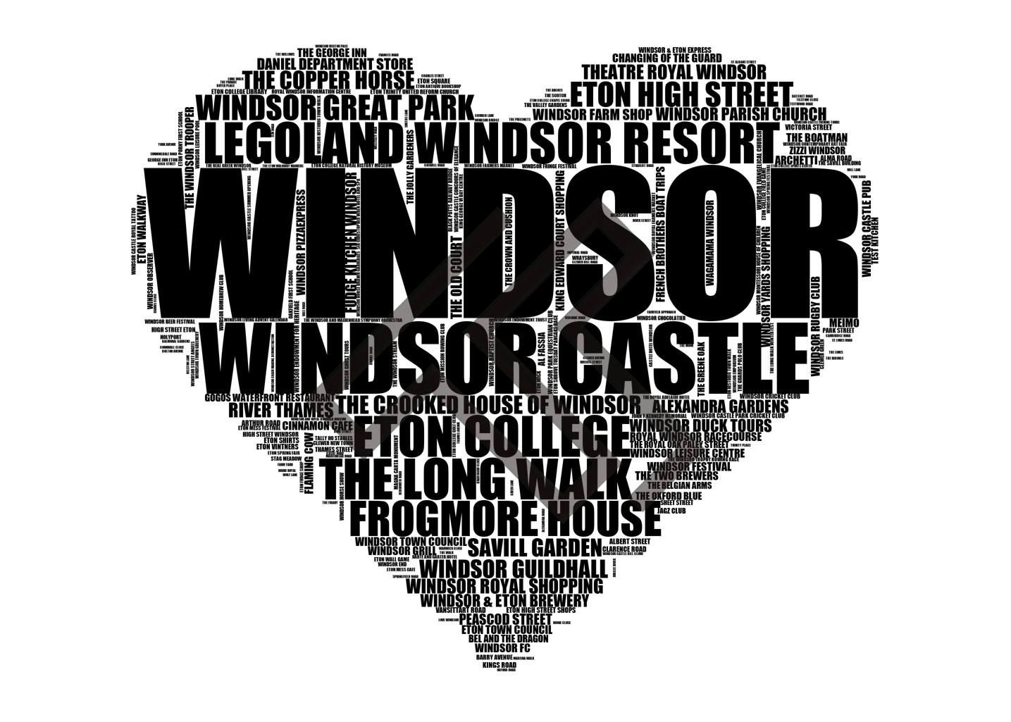 Windsor - Premium Typographic Word Cloud Prints, Posters & Gifts