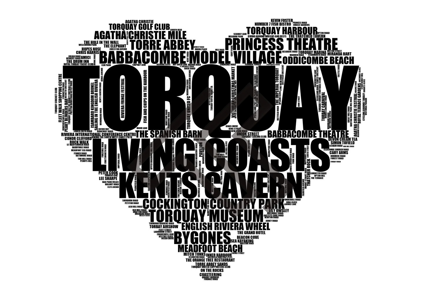 Torquay - Premium Typographic Word Cloud Prints, Posters & Gifts