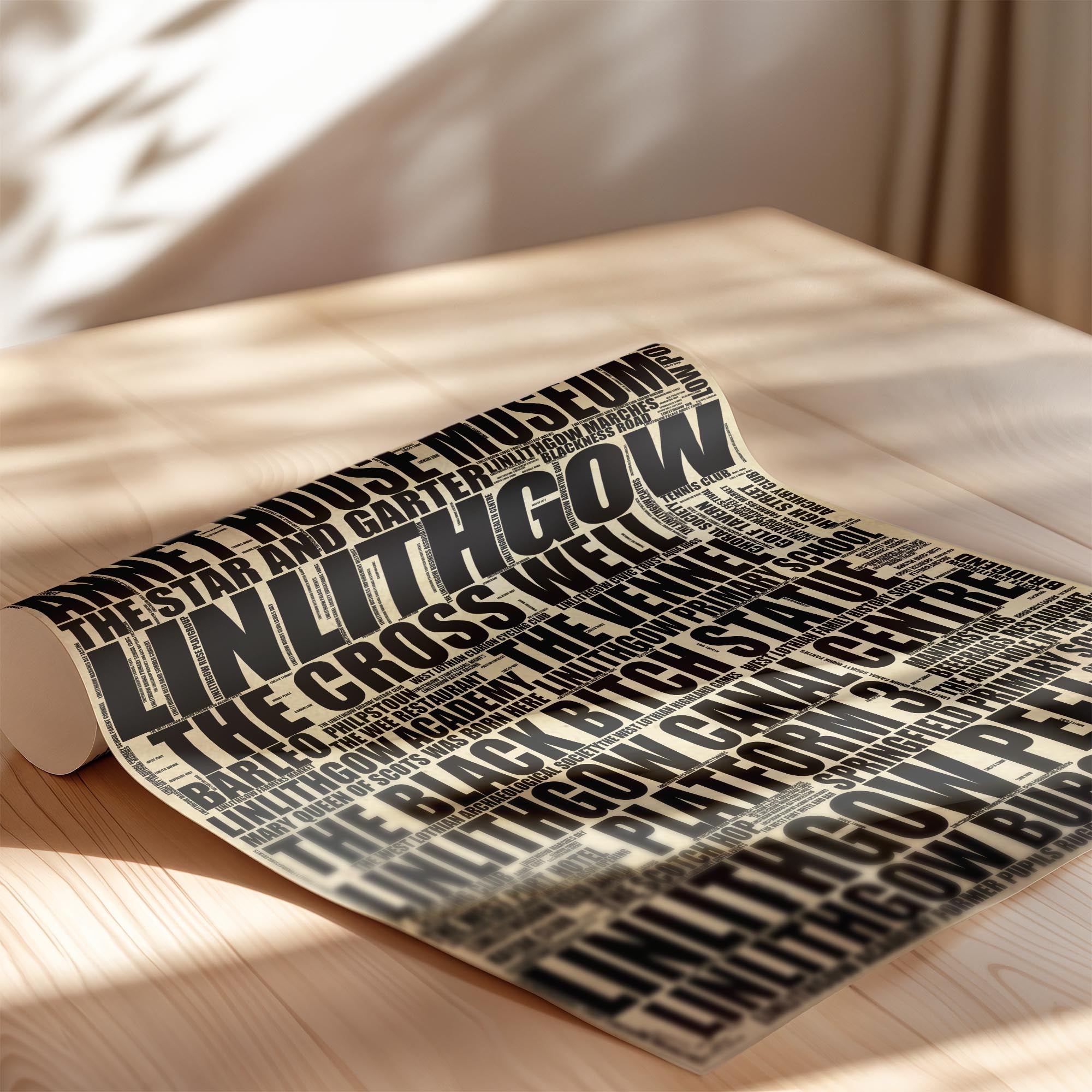 Linlithgow - Premium Typographic Word Cloud Prints, Posters & Gifts