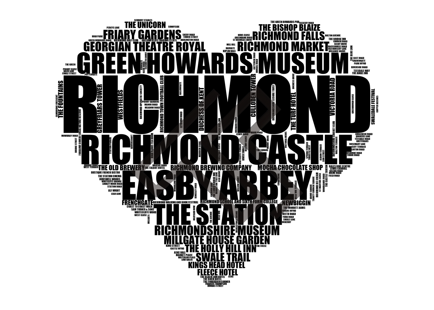 Richmond - Premium Typographic Word Cloud Prints, Posters & Gifts